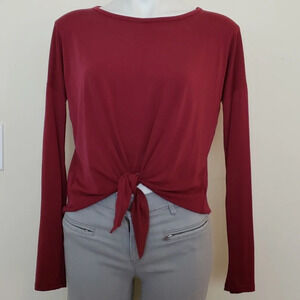 Lavender Field Tie Front Long Sleeve Top